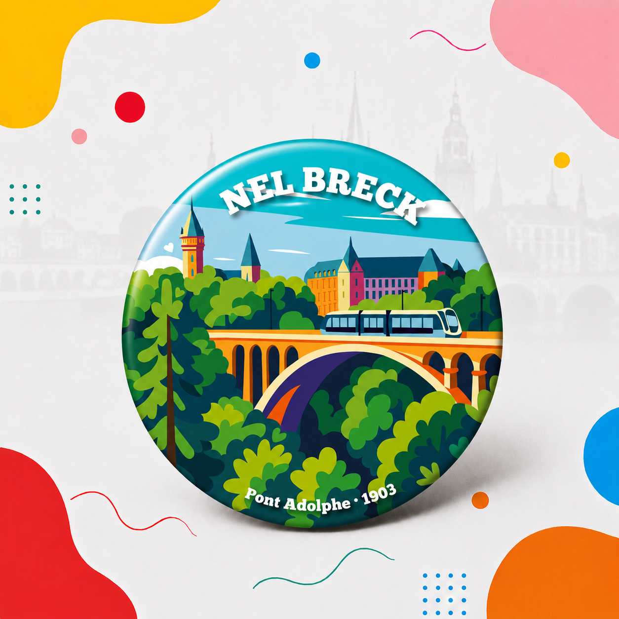 Magnet décapsuleur Luxembourg – Nel Breck souvenir Pont Adolphe Luxembourg