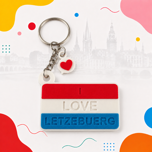 Porte-clé drapeau I Love Lëtzebuerg, souvenir du Luxembourg